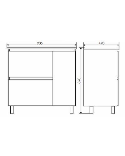 Тумба с раковиной Comforty Верона 90 00-00001972 Дуб белый