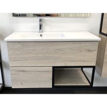 Тумба с раковиной Comforty Мальме 90 00-00004200 подвесная Дуб дымчатый