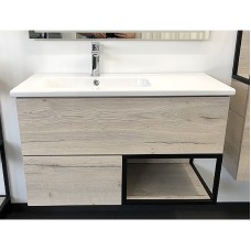 Тумба с раковиной Comforty Мальме 90 00-00004200 подвесная Дуб дымчатый