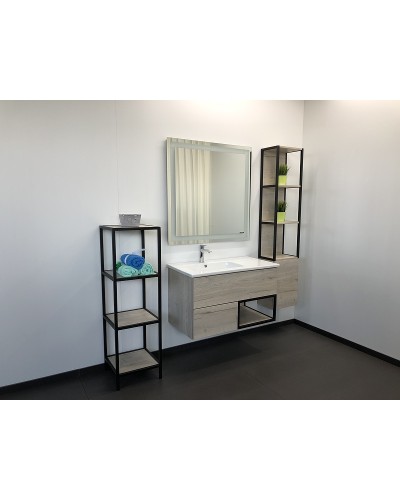 Тумба с раковиной Comforty Мальме 90 00-00004200 подвесная Дуб дымчатый