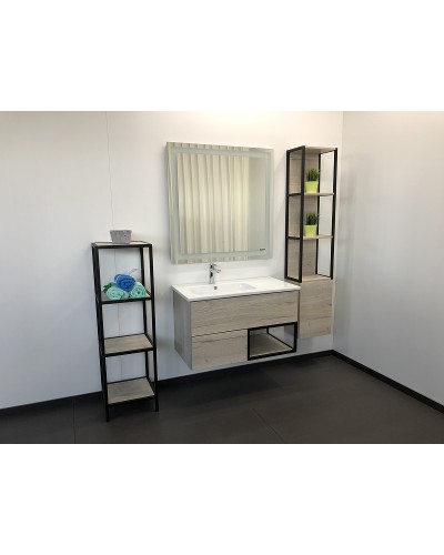 Тумба с раковиной Comforty Мальме 90 00-00004200 подвесная Дуб дымчатый