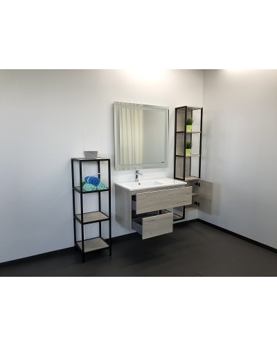 Тумба с раковиной Comforty Мальме 90 00-00004200 подвесная Дуб дымчатый