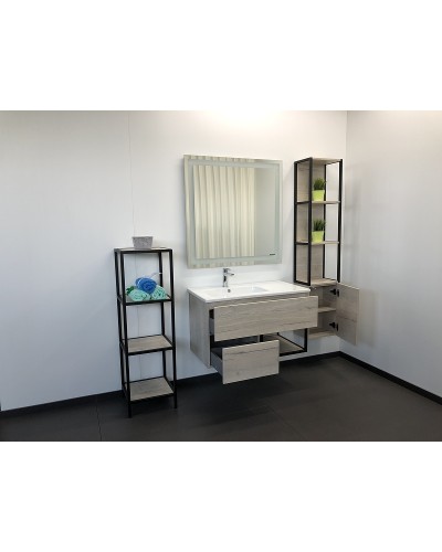 Тумба с раковиной Comforty Мальме 90 00-00004200 подвесная Дуб дымчатый