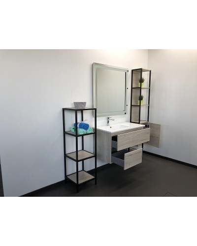 Тумба с раковиной Comforty Мальме 90 00-00004200 подвесная Дуб дымчатый