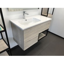 Тумба с раковиной Comforty Мальме 90 00-00004200 подвесная Дуб дымчатый