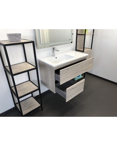 Тумба с раковиной Comforty Мальме 90 00-00004200 подвесная Дуб дымчатый