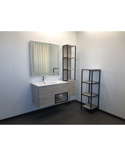 Тумба с раковиной Comforty Мальме 90 00-00004200 подвесная Дуб дымчатый