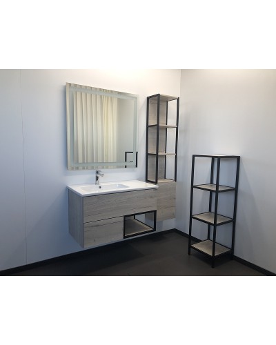 Тумба с раковиной Comforty Мальме 90 00-00004200 подвесная Дуб дымчатый