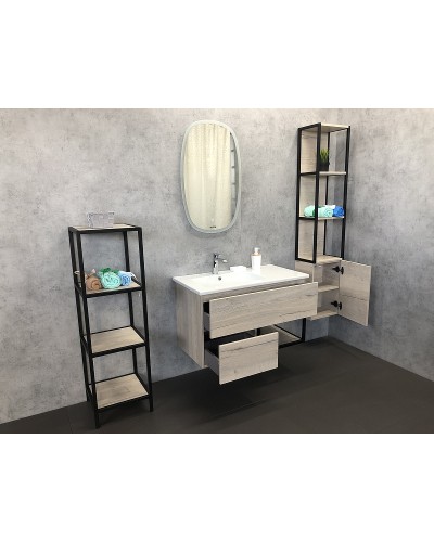 Тумба с раковиной Comforty Мальме 90 00-00004200 подвесная Дуб дымчатый