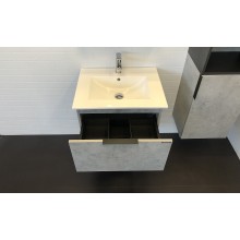 Тумба с раковиной Comforty Франкфурт 60 00-00004332 подвесная Бетон светлый Черная матовая