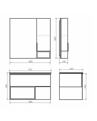 Тумба с раковиной Comforty Франкфурт 90 00-00002048 подвесная Дуб шоколадно-коричневый Черная матовая