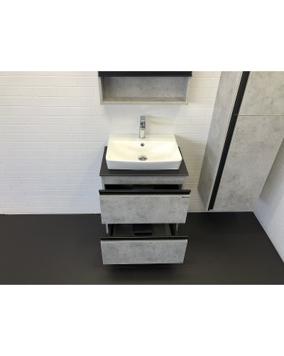 Тумба с раковиной Comforty Эдинбург 60-2 00-00005700 подвесная Бетон светлый