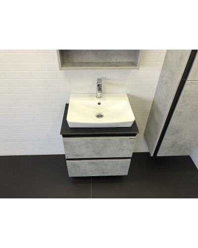 Тумба с раковиной Comforty Эдинбург 60-2 00-00005700 подвесная Бетон светлый