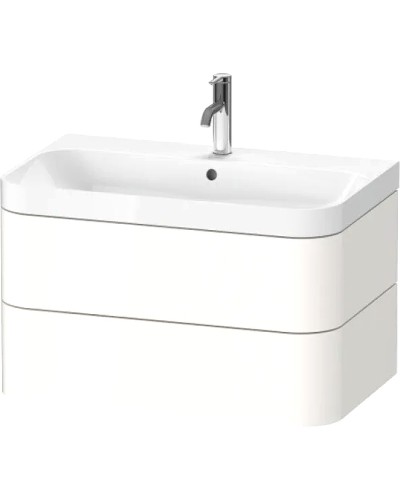 Тумба с раковиной Duravit Happy D 2 Plus 78 HP4347O2222 подвесная Белая глянцевая