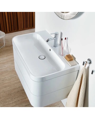 Тумба с раковиной Duravit Happy D 2 Plus 78 HP4347O2222 подвесная Белая глянцевая