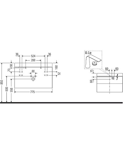 Тумба с раковиной Duravit Happy D 2 Plus 78 HP4347O2222 подвесная Белая глянцевая