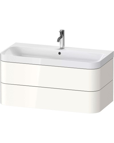 Тумба с раковиной Duravit Happy D 2 Plus 98 HP4348O2222 подвесная Белая глянцевая