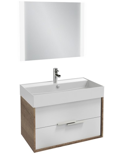 Тумба под раковину Jacob Delafon Vivienne 80 EB1584-E52-F30 подвесная Белый сатин Дуб табак