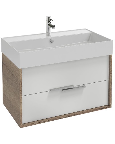 Тумба под раковину Jacob Delafon Vivienne 80 EB1584-E52-F30 подвесная Белый сатин Дуб табак