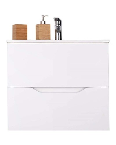 Тумба с раковиной Orange Line 60 Li-60Tuw+Ra подвесная Белая матовая