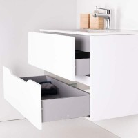 Тумба с раковиной Orange Line 60 Li-60Tuw+Ra подвесная Белая матовая