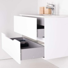 Тумба с раковиной Orange Line 60 Li-60Tuw+Ra подвесная Белая матовая