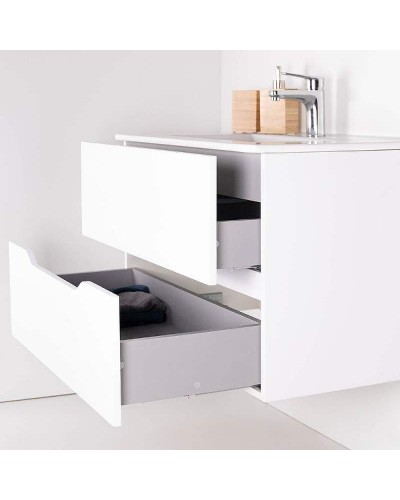 Тумба с раковиной Orange Line 60 Li-60Tuw+Ra подвесная Белая матовая