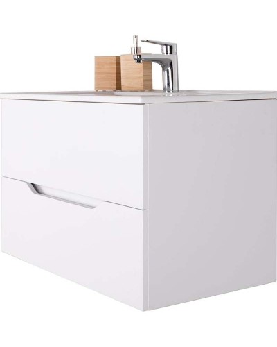 Тумба с раковиной Orange Line 80 Li-80Tuw+Ra подвесная Белая матовая