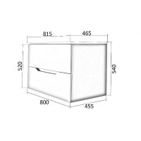 Тумба с раковиной Orange Line 80 Li-80Tuw+Ra подвесная Белая матовая