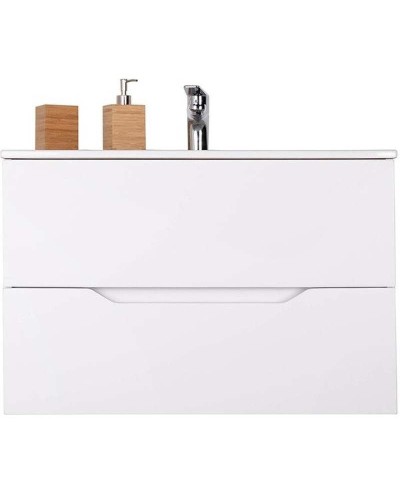 Тумба с раковиной Orange Line 80 Li-80Tuw+Ra подвесная Белая матовая