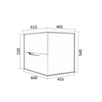Тумба с раковиной Orange Line 60 Li-60Tug+Ra подвесная Графит матовый