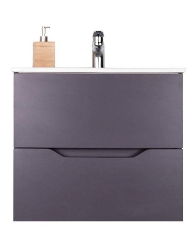 Тумба с раковиной Orange Line 60 Li-60Tug+Ra подвесная Графит матовый