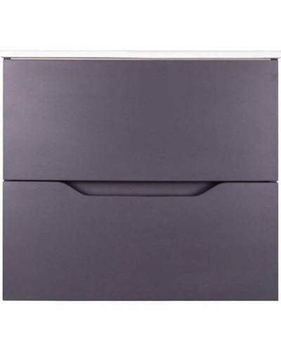 Тумба с раковиной Orange Line 80 Li-80Tug+Ra подвесная Графит матовый