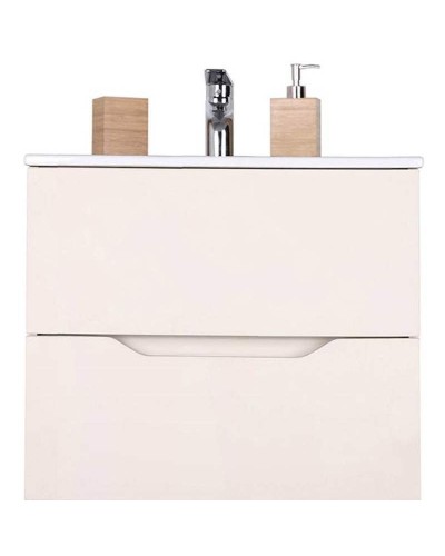 Тумба с раковиной Orange Line 60 Li-60Tua+Ra подвесная Айвори матовый