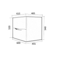 Тумба с раковиной Orange Line 60 Li-60Tua+Ra подвесная Айвори матовый