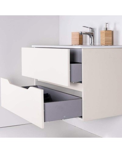 Тумба с раковиной Orange Line 60 Li-60Tua+Ra подвесная Айвори матовый