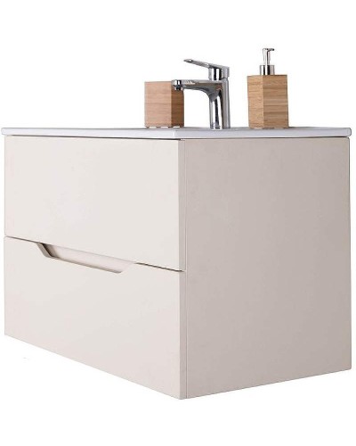 Тумба с раковиной Orange Line 60 Li-60Tua+Ra подвесная Айвори матовый