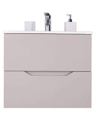 Тумба с раковиной Orange Line 60 Li-60TuL+Ra подвесная Латте матовый