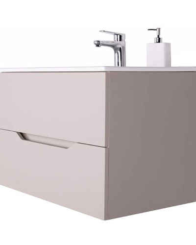 Тумба с раковиной Orange Line 60 Li-60TuL+Ra подвесная Латте матовый