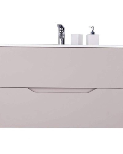 Тумба с раковиной Orange Line 80 Li-80TuL+Ra подвесная Латте матовый