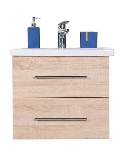 Тумба с раковиной Orange Бриз 60 Br-60TUW+Ra подвесная Дуб Белая