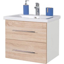 Тумба с раковиной Orange Бриз 60 Br-60TUW+Ra подвесная Дуб Белая