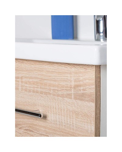 Тумба с раковиной Orange Бриз 60 Br-60TUW+Ra подвесная Дуб Белая