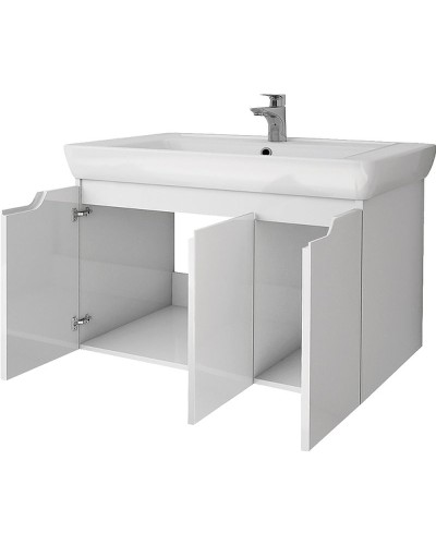 Тумба под раковину Dreja Q (D) 80 99.1003 подвесная Белая