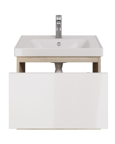 Тумба под раковину Dreja Perfecto 60 99.0811 подвесная Дуб эврика Белый