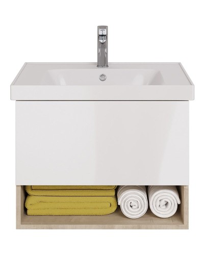 Тумба под раковину Dreja Perfecto 70 99.0812 подвесная Дуб эврика Белый