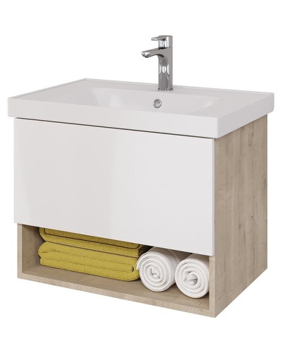 Тумба под раковину Dreja Perfecto 70 99.0812 подвесная Дуб эврика Белый