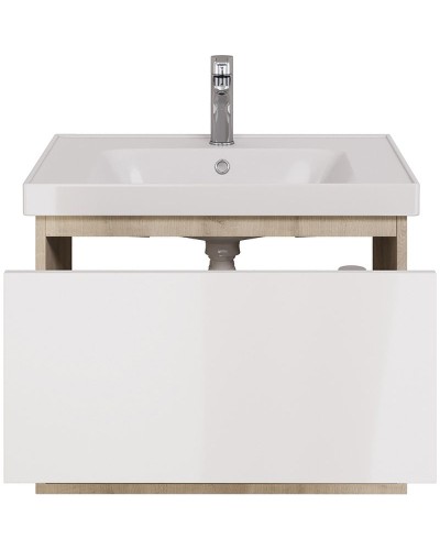 Тумба под раковину Dreja Perfecto 70 99.0812 подвесная Дуб эврика Белый