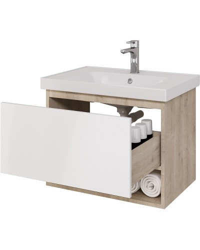 Тумба под раковину Dreja Perfecto 70 99.0812 подвесная Дуб эврика Белый
