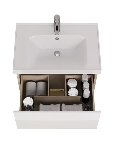 Тумба под раковину Dreja Perfecto 70 99.0812 подвесная Дуб эврика Белый